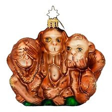 Christopher Radko The Usual Suspects Glass Christmas Ornament 4” Monkeys picture