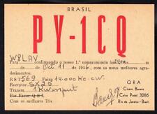 Vintage 1946 Rio de Janeiro Brazil PY1CQ HAM Radio QSL Card C154 picture