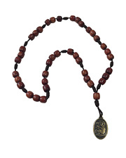 Saint St Anthony Chaplet Rosary for Prayer with Cherry Wood Beads and Medal, 9 I picture