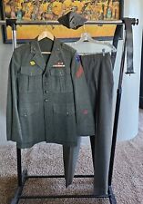 ORIGINAL WW2 WWII GUADALCANAL Uniform US MARINE 4Pc Set Named 1st Jacket Pant  picture