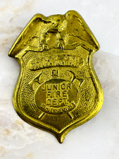 Vintage Junior Fireman Badge Cheyenne Deputy Fire Prevention Engineer picture