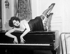 1923 Sexy Miss Lucille Layton on a Piano Old Photo 8.5