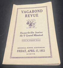vintage Vagabond Revue Hazardville Memorial School Program 1953 FD18 picture