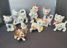 Lot Of 8 Vintage Kitty Cat Figurines Japan Mcm picture