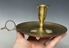 Vintage Williamsburg Colonial Style Brass Chamber Candlestick Holder Finger Loop picture