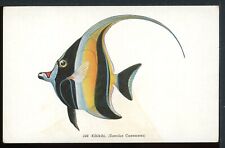 1940's Kihikihi Fish Moorish Idol Hawaii Vintage Linen Postcard M1260 picture