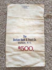 Vintage Durham Bank and Trust $500 Cash Bag, Durham NC picture