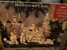 Heritage Mint, LTD 11-piece White porcelain Christmas Setting Set  2003 ,READ picture
