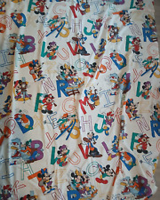 Vintage Twin ABC Mickey Mouse and Friends Flat Sheet picture