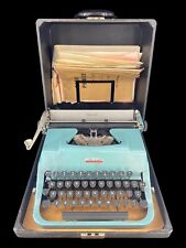 Vintage Underwood Golden Touch Portable Blue Typewriter w/ Case picture