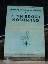 Vintage Matchbook Cover B11 Intenational Chicken Weather Vane Grundson Lodge 7 picture