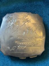 Vtg Makeup Compact Japanese Sterling Silver 950 Etched picture