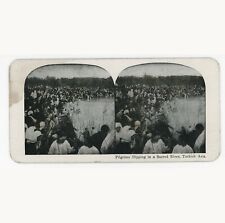  Stereoscope Stereo View Card Pilgrims Dipping In A Sacred River Turkish Asia picture