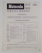 1950s MOTOROLA AUTO RADIO SERVICE MANUAL # BK53A6 replacement parts list {B} picture