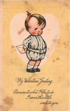 Vintage Postcard Cute Little Baby I send This Little Card To You My Valentine picture