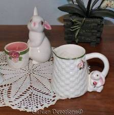 Adorable AVON BUNNY RABBIT CANDLE 1980 AND CREAMER PITCHER Nice picture