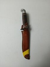 Vintage Western Knife Boulder Colorado Leather Handle Hunting Knife 8” picture