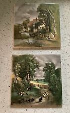 Vintage Set Of 2 Different 6” Sussex England Tiles Wall Decor picture