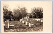 Prairie du Chien Wisconsin~Ft Crawford Cemetery~Grave Stones~c1910 RPPC picture