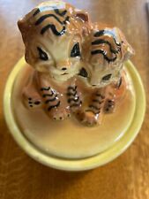 $30 OFF, Very RARE R.R.P.Co Roseville, Ohio “Tiger Cubs” Cookie Jar, Vintage picture