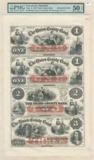 Union County Bank - Uncut Obsolete Sheet - Broken Bank Notes - PMG Graded - Pape picture