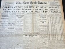 1920 JULY 6 NEW YORK TIMES - BALLOT 38 MCADOO 405 1/2 COX 383 1/2 - NT 6481 picture