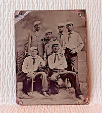 Tintype.  1860-70 Five (5) Baseball players with manger. picture