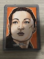 Topps 2021 Bounty Hunter Sketch Card 1/1 Auto Fennec Shand (Ming-Na Wen) picture