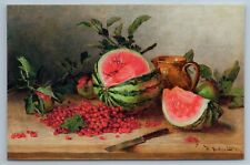 WATERMELON n CURRANT Jug Still Life by Yuli Klever Russian New Postcard picture