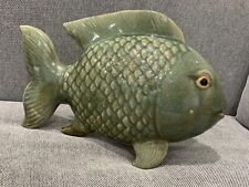 Possibly Vintage Japanese Ceramic Large Koi / Carp Fish Statue Figurine picture