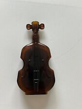 Nice Antique Brown Violin Cello Glass Bottle Bud Vase Handmade 8 in HTF Vintage picture