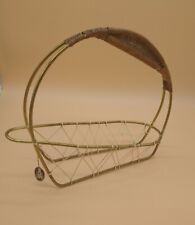 Vintage Rein Messing MCM Brass Wire Serving Basket Table Decor picture