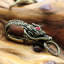 Solid Brass Dragon Head Keychain Zodiac Dragon Keyring Key Pendant Personalised* picture