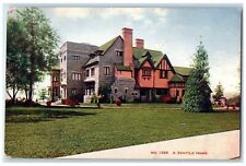 1912 Exterior View House Field Seattle Washington Home Vintage Antique Postcard picture