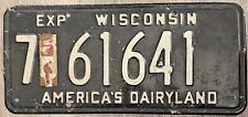 1951 Wisconsin America's Dairyland License Plate picture