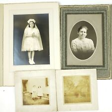 4 Vintage 1900s Black White Sepia Photos Mother Daughter Alice J picture