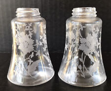 Vintage New Martinsville Viking Etched Glass Prelude Salt & Pepper Shakers picture