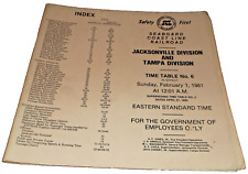 1981 SCL SEABOARD COAST LINE JACKSONVILLE TAMPA DIVISIONS EMPLOYEE TIMETABLE #6 picture