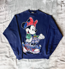 Vintage Disney Mickey Unlimited 90s Crewneck Minnie Mouse Navy Hip-Hop USA Sz L picture