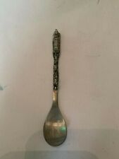 1985 Alaska Highway Dog Sled Pewter Souvenir Spoon Made In Canada picture