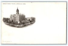 Lincoln Nebraska NE Postcard Greetings Lancaster County Court House 1905 Vintage picture