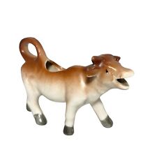 OLD Miniature Brown & White Cow Creamer. picture