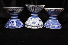 Chinese Blue & White Footed Rice Bowls 6 Various Designs 6