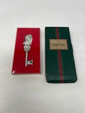 Longaberger 2001 Pewter Santa Key*CHRISTMAS*CHILDREN*TREE ORNAMENT*NEW IN BOX picture
