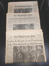  1977 Jimmy Carter Inauguration Washington Post Set of 3- Jan 19, 20 & 21  picture