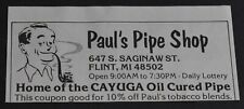 1964 Print Ad Flint Michigan Paul's Pipe Shop 647 S Saginaw St Cayuga Oil Art picture