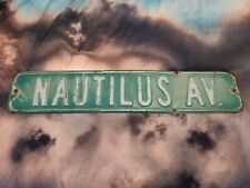 1940's or 50's NAUTILUS AV. antique street sign picture