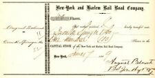 New-York and Harlem Rail Road Co. signed by August Belmont - Stock Certificate - picture