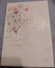 Hallmark Vintage Valentine Card Wonderful Mother Hearts Flowers Embossed picture