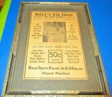 Vintage Hall's Pie Shop and Food Market Advertisement 1930s Art Deco Wood Frame picture